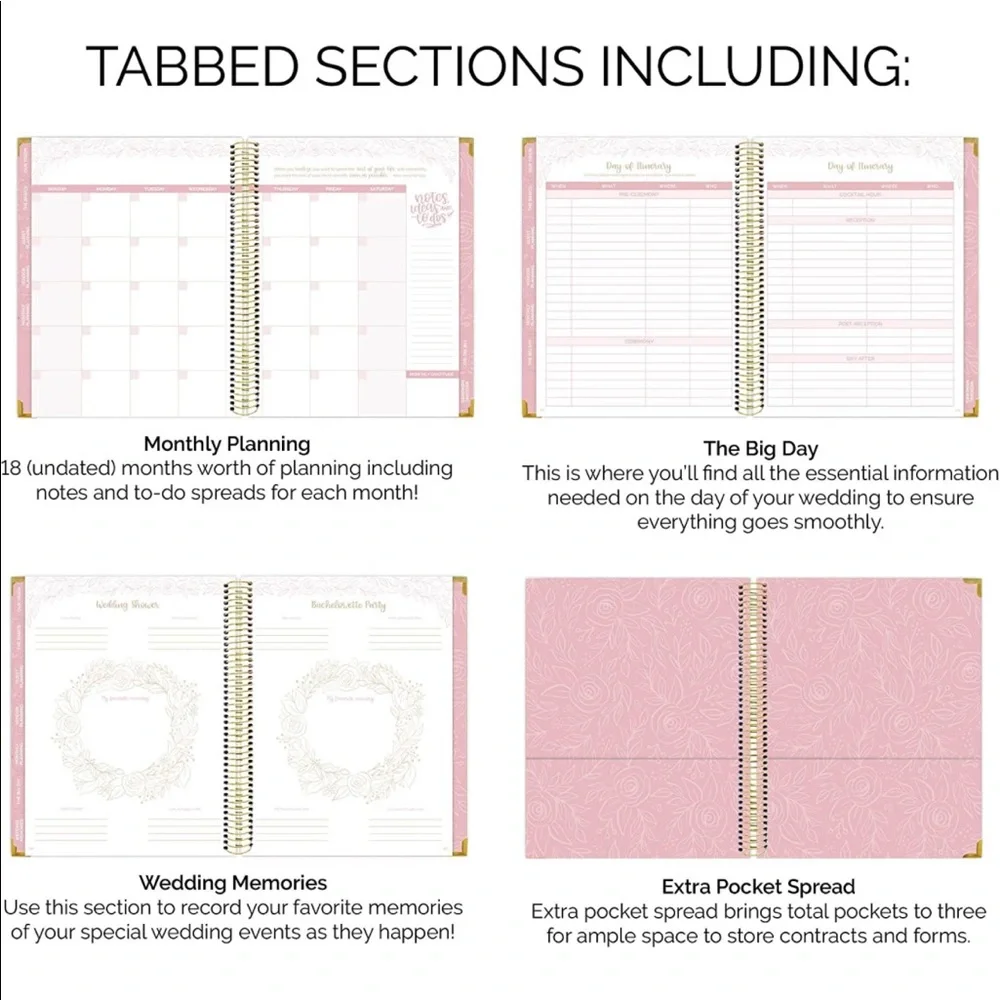 Silver Hard Cover Wedding Day Planner & Organizer